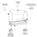 Ver imagem 3 de Cama Infantil Casinha com 2 Gavetas Infix C06 Branco - Mpozenato