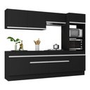 Ver imagem 1 de Armário de Cozinha Completa 5 Peças com Rodapé Mp2180 Made Multimóveis Preto/branco
