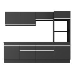 Armário de Cozinha Completa 5 Peças com Rodapé Mp2180 Made Multimóveis Preto/branco - 5