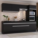 Ver imagem 2 de Armário de Cozinha Completa 5 Peças com Rodapé Mp2180 Made Multimóveis Preto/branco