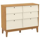 Ver imagem 2 de Cômoda 6 Gavetas e Guarda Roupa Unique 4 Portas Freijó Off White Eco Wood - Matic