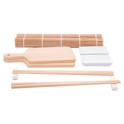 Conjunto Servir Comida Japonesa 10 Pçs Bambu Osaka - Lyor 5459 - 1