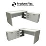 Mesa de Escritório em L 170cm com Balcão e 3 Gavetas - 4