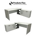 Ver imagem 4 de Mesa de Escritório em L 170cm com Balcão e 3 Gavetas