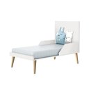 Ver imagem 5 de Dormitório Infantil Theo 3 Portas, Cômoda 6 Gavetas, Berço, Mesa de Canto Branco Fosco com Pés Madei
