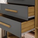Ver imagem 5 de Guarda Roupa Casal Belga 6 Portas de Bater 3 Gavetas com Cabideiros Nature/chumbo G98 - Gran Belo