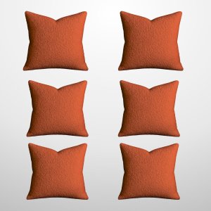 Kit 6 Capas de Almofada Bouclé 50x50 Decorativa Terracota