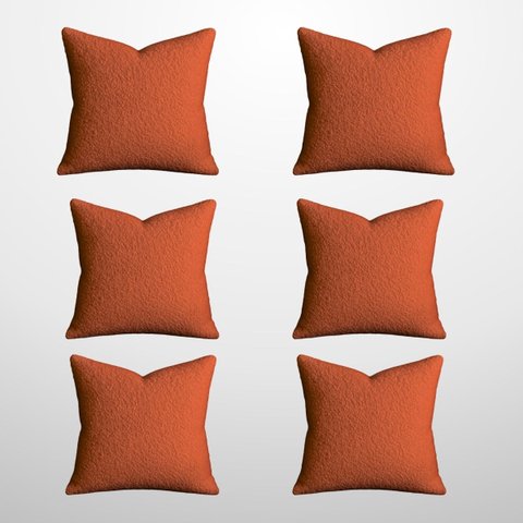 Kit 6 Capas de Almofada Bouclé 50x50 Decorativa Terracota