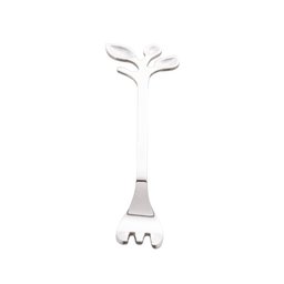 Conjunto de 4 Garfos para Aperitivo Wolff Leaves Prata de Aço Inox - 3
