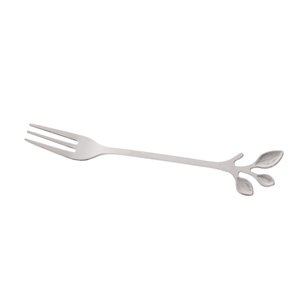 Conjunto de 4 Garfos para Aperitivo Wolff Leaves Prata de Aço Inox