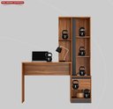 Ver imagem 5 de Mesa Escrivaninha Home Office com Armario Quarto Sala Escritorio Estante Livros Morada Cor Nature