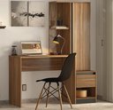Ver imagem 2 de Mesa Escrivaninha Home Office com Armario Quarto Sala Escritorio Estante Livros Morada Cor Nature