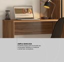 Ver mais imagens de Mesa Escrivaninha Home Office com Armario Quarto Sala Escritorio Estante Livros Morada Cor Nature