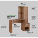 Ver imagem 6 de Mesa Escrivaninha Home Office com Armario Quarto Sala Escritorio Estante Livros Morada Cor Nature