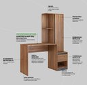 Ver imagem 6 de Mesa Escrivaninha Home Office com Armario Quarto Sala Escritorio Estante Livros Morada Cor Nature