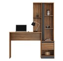 Ver imagem 1 de Mesa Escrivaninha Home Office com Armario Quarto Sala Escritorio Estante Livros Morada Cor Nature