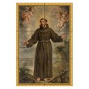 Ver imagem 1 de Quadro São Francisco de Assis com Anjos 60x40 em Azulejos