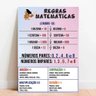 Placa Educacional Regras Matemáticas - 40x60cm - 1