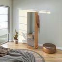 Ver imagem 2 de Sapateira Giratória com Espelho Esthela Amêndoa Clean Lopas