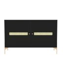 Ver imagem 1 de Balcão Buffet Paraty 113 Cm 2 Pts Laca com Portas em Palhinha Preto