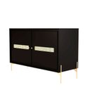 Ver imagem 2 de Balcão Buffet Paraty 113 Cm 2 Pts Laca com Portas em Palhinha Preto