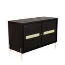 Ver imagem 5 de Balcão Buffet Paraty 113 Cm 2 Pts Laca com Portas em Palhinha Preto