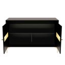 Ver imagem 4 de Balcão Buffet Paraty 113 Cm 2 Pts Laca com Portas em Palhinha Preto