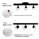 Ver imagem 4 de Kit 2 Trilho Eletrificado 3 Spot Led Mr16 Gu10 Direcionável Cor:preto