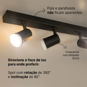 Ver imagem 7 de Kit 2 Trilho Eletrificado 3 Spot Led Mr16 Gu10 Direcionável Cor:preto