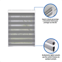 Ver imagem 5 de Persiana Rolo Double Vision Zebra 1,60a X 1,60l Cinza Claro