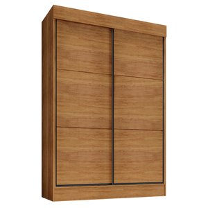 Guarda Roupa Solteiro 2 Portas Deslizante 4 Gavetas Chicago Cedro - Saga Decor
