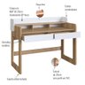 Escrivaninha 2 Gavetas 128cm Hanover/branco Home Office Flexus Artesano - 14