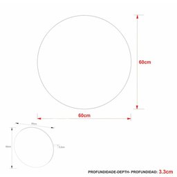 Espelheira para Banheiro Redonda 60cm Multimóveis CR10114 Cinza - 3