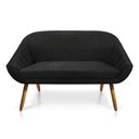 Ver imagem 3 de Kit 01 Namoradeira 02 Lugares e 01 Poltrona Giovana Suede Pés Palito Castanho - D’Rossi - Preto