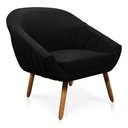 Ver imagem 6 de Kit 01 Namoradeira 02 Lugares e 01 Poltrona Giovana Suede Pés Palito Castanho - D’Rossi - Preto