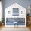 Ver imagem 2 de Beliche Infantil Montessori Casinha Dos Sonhos Madeira Maciça Branco Megamobilia