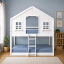 Ver imagem 2 de Beliche Infantil Montessori Casinha Dos Sonhos Madeira Maciça Branco Megamobilia