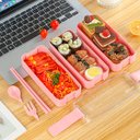 Ver imagem 3 de Marmita Fitness Lunch Box 900ml 3 Divisórias Pote Mantimento Bento 3 em 1 Lorben