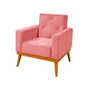 Ver imagem 3 de Kit Sofá Bari Retrátil Reclinável 1,90m Pillow + Poltrona Florença Sala Conforto Extra - Rosê Veludo