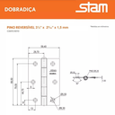 Ver imagem 2 de Dobradiça Pino Reversível 3½x2 5/16 X1,5mm Galvanizado Stam