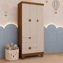 Ver imagem 4 de Guarda Roupa Infantil Apolo 3 Portas de Bater 3 Gavetas MDF Areia Fosco Reller Móveis 90cm