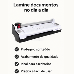 Kit Plastificadora 3x1 A4 + 100 Plástico Plastificação Kp08 110v - 6