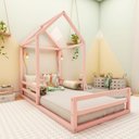 Ver imagem 1 de Cama Montessoriana Solteiro Meia Casinha Rosa/Limonada