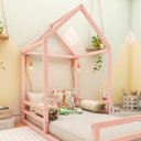 Ver imagem 5 de Cama Montessoriana Solteiro Meia Casinha Rosa/Limonada