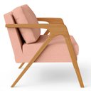 Ver imagem 7 de Kit 2 Poltronas Decorativas para Sala Estar Pietra Estrutura de Madeira L02 Linho Rosê - Lyam