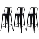 Ver imagem 1 de Kit 3 Banquetas Altas C/encosto Tolix Iron Preto Preto