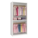 Ver imagem 1 de Armário Arara Cabideiro Duplo Expositor Loja Infantil 90x205 Branco