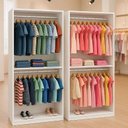 Ver mais imagens de Armário Arara Cabideiro Duplo Expositor Loja Infantil 90x205 Branco