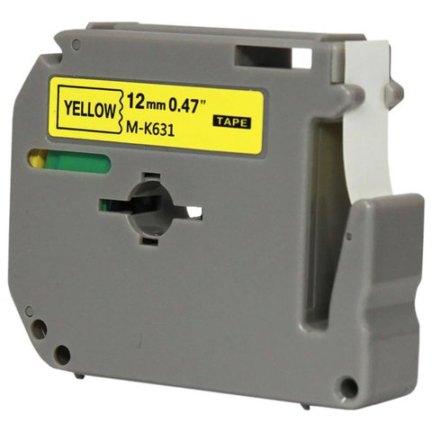 Fita para Rotulador Eletrônico Compativel com Brother M-k631 Mk631 12mmx8m Preto sobre Amarelo