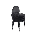 Ver imagem 2 de Cadeira de Espera - Base Preta com Estrutura de Metal - Assento Estofado na Cor Preta - Tamanho 55x4